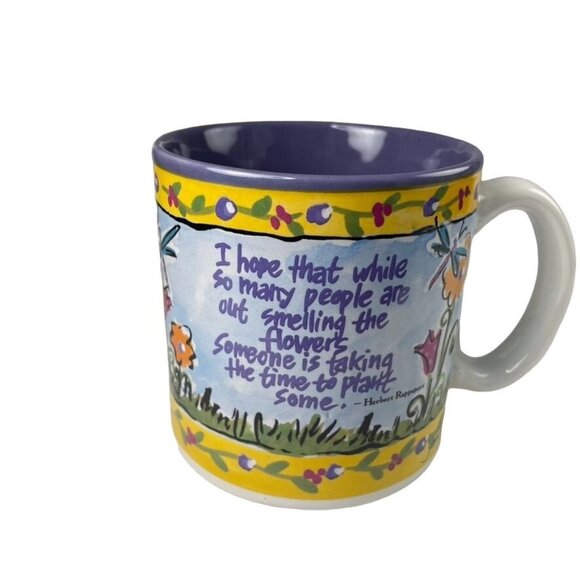 Gardening Gift Coffee Coco Tea Mug 12 Oz Purple New With Box u - Picture 1 of 5